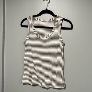 LACAUSA neutral pink & gray striped tank